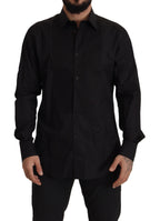 Dolce & Gabbana Black GOLD Slim Fit Tuxedo Dress Shirt - Zeiniez