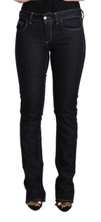 GF Ferre Black Cotton Stretch Low Waist Skinny Denim Jeans - Zeiniez