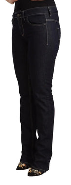 GF Ferre Black Cotton Stretch Low Waist Skinny Denim Jeans - Zeiniez