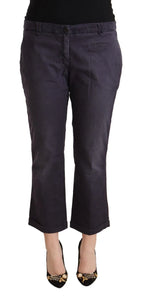 Jucca Black Low Waist Folded Hem Flared Cropped Pants - Zeiniez