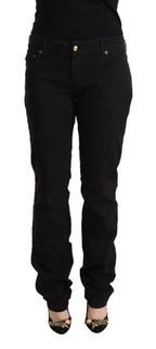 Just Cavalli Black Mid Waist Denim Cotton Skinny Jeans - Zeiniez