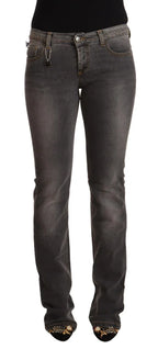 Costume National Gray Washed Low Waist Straight Denim Jeans - Zeiniez