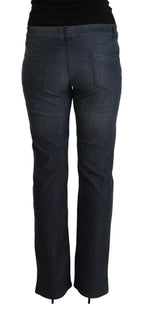 MARGHI LO' Dark Blue Cotton Straight Denim Jeans - Zeiniez