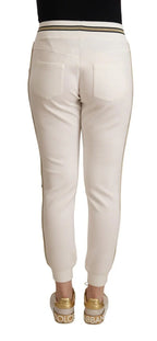 Patrizia Pepe White Polyester Mid Waist Jogger Pants - Zeiniez