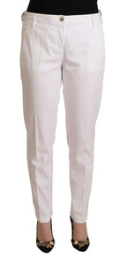 Jacob Cohen White Mid Waist Tapered Birgitte Pants - Zeiniez