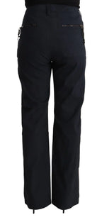 Exte Black High Waist Tapered Cotton Pants - Zeiniez