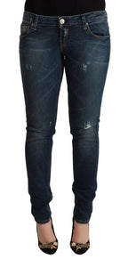 Acht Blue Washed Low Waist Slim Fit Denim Jeans - Zeiniez
