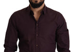 Dolce & Gabbana Purple Cotton GOLD Slim Fit Dress Shirt - Zeiniez