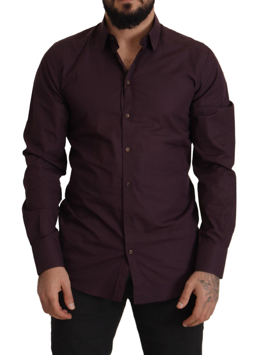 Dolce & Gabbana Purple Cotton GOLD Slim Fit Dress Shirt - Zeiniez