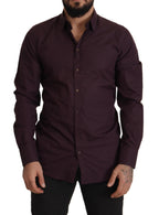 Dolce & Gabbana Purple Cotton GOLD Slim Fit Dress Shirt - Zeiniez