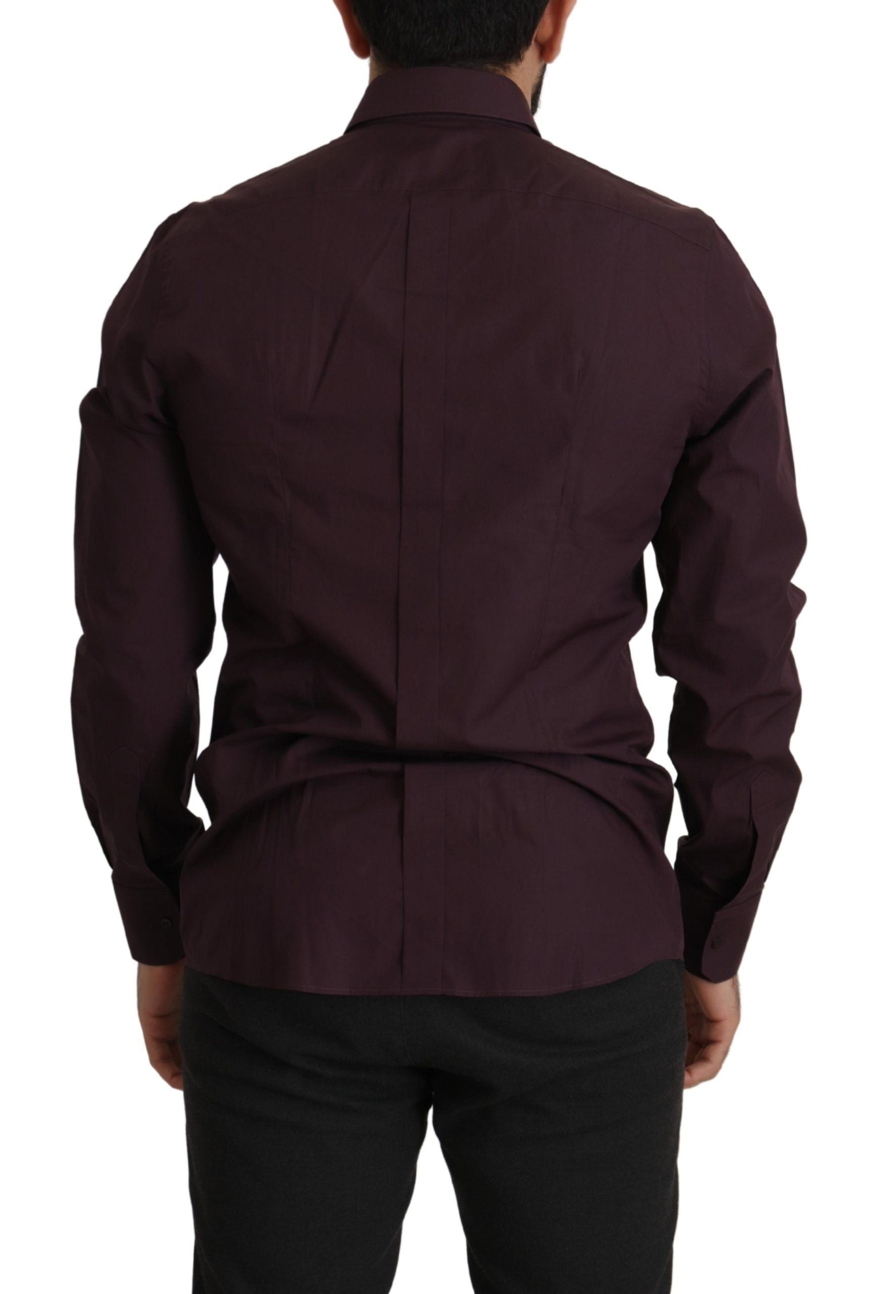 Dolce & Gabbana Purple Cotton GOLD Slim Fit Dress Shirt - Zeiniez