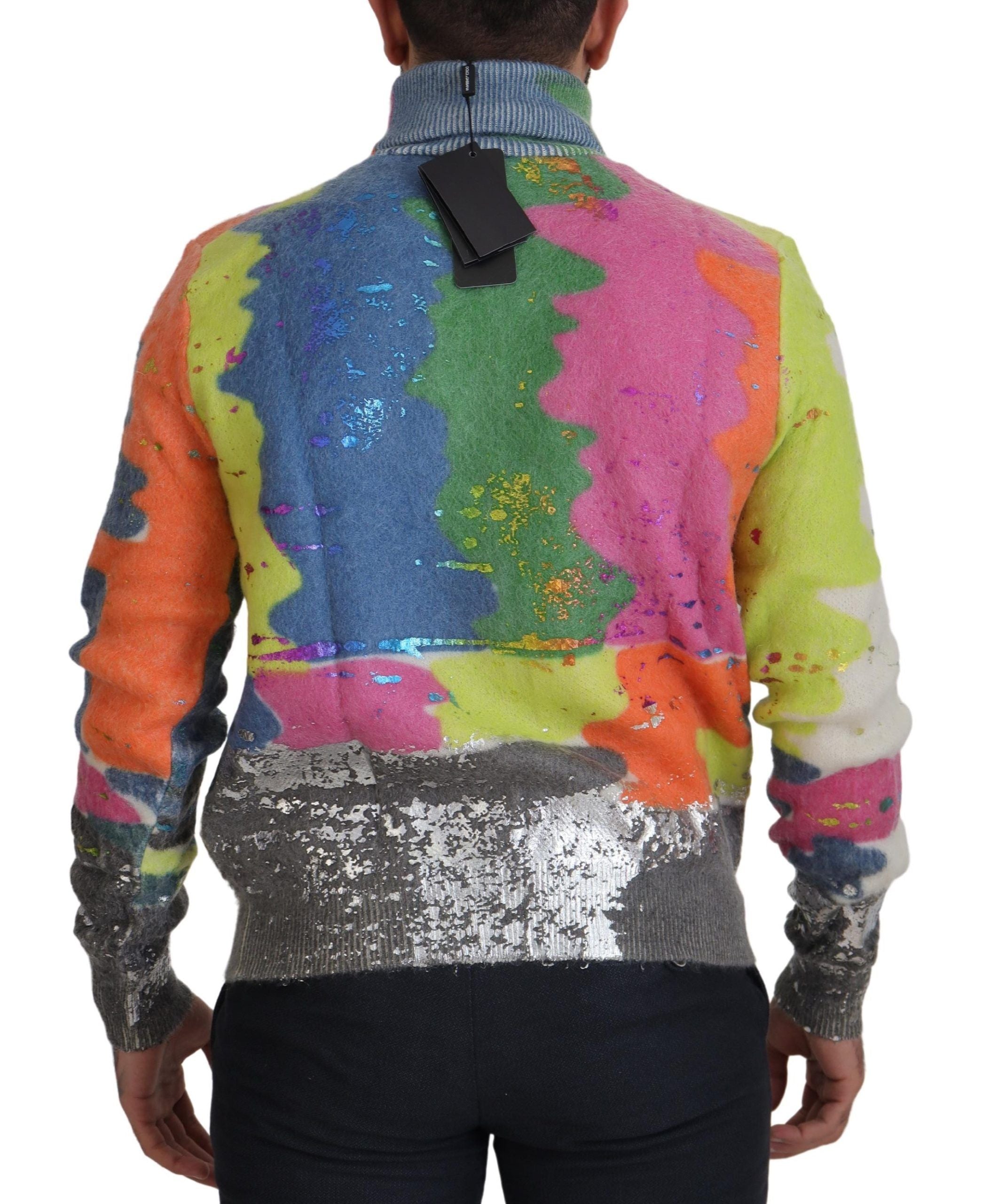 Dolce & Gabbana Multicolor Turtleneck Pullover Mohair Sweater - Zeiniez