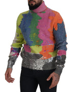 Dolce & Gabbana Multicolor Turtleneck Pullover Mohair Sweater - Zeiniez