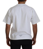 Dolce & Gabbana White Logo Print Cotton Crewneck T-shirt - Zeiniez