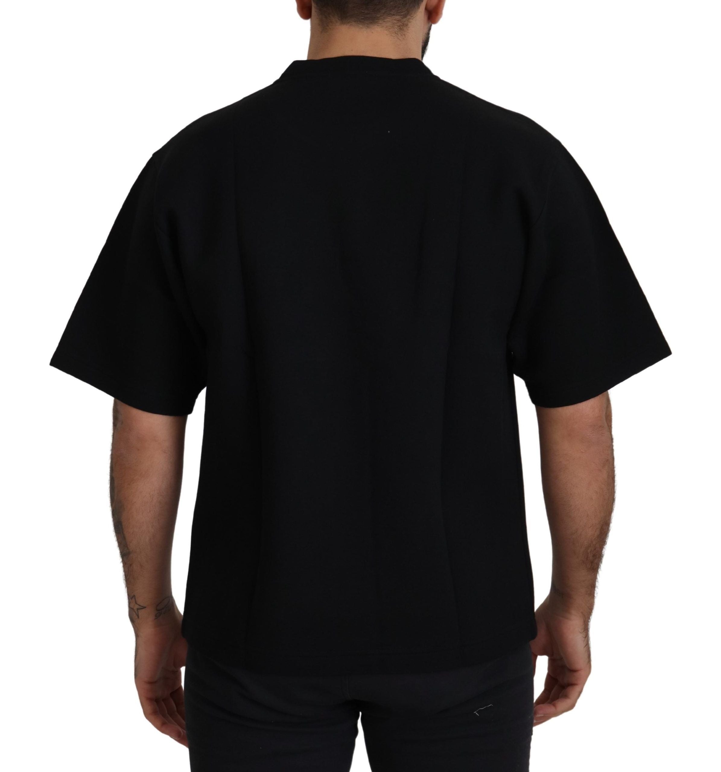 Dolce & Gabbana Black Logo Cotton Crewneck T-shirt - Zeiniez