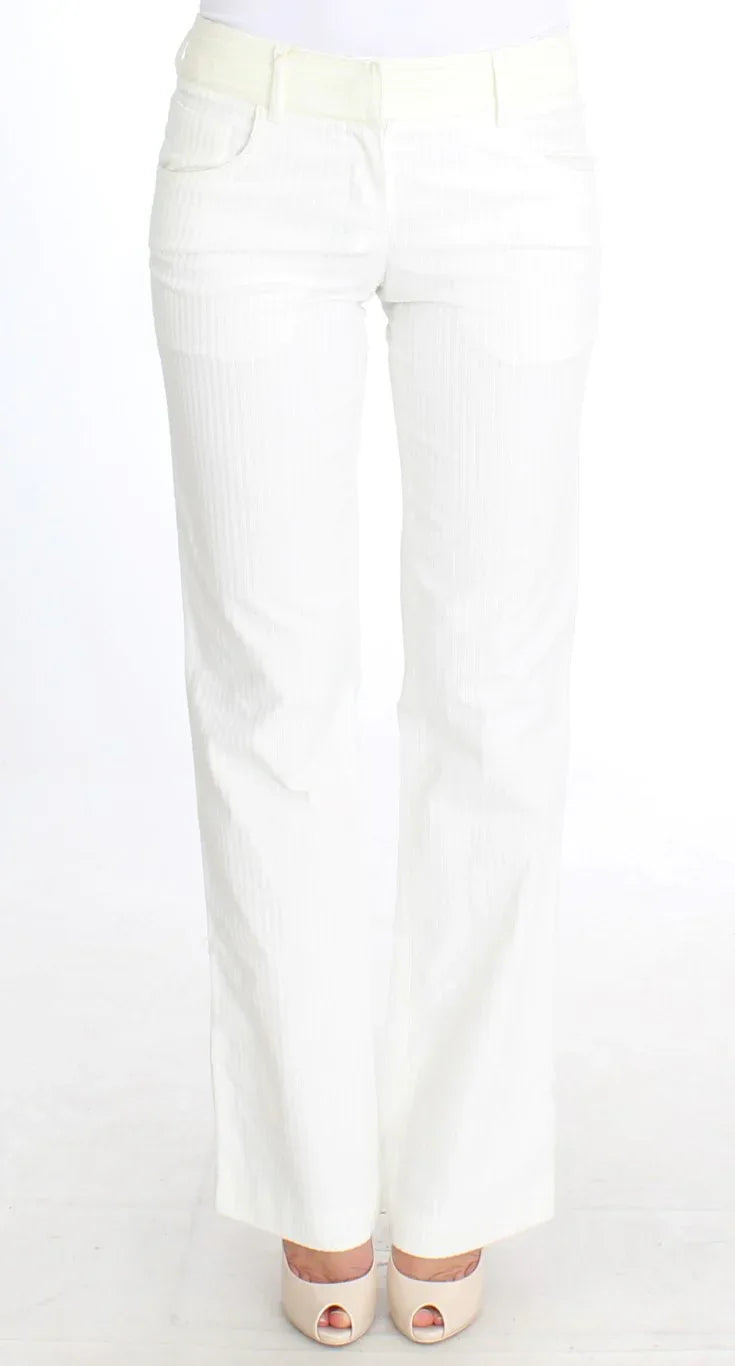 Ermanno Scervino White Striped Straight Fit Pants - Zeiniez