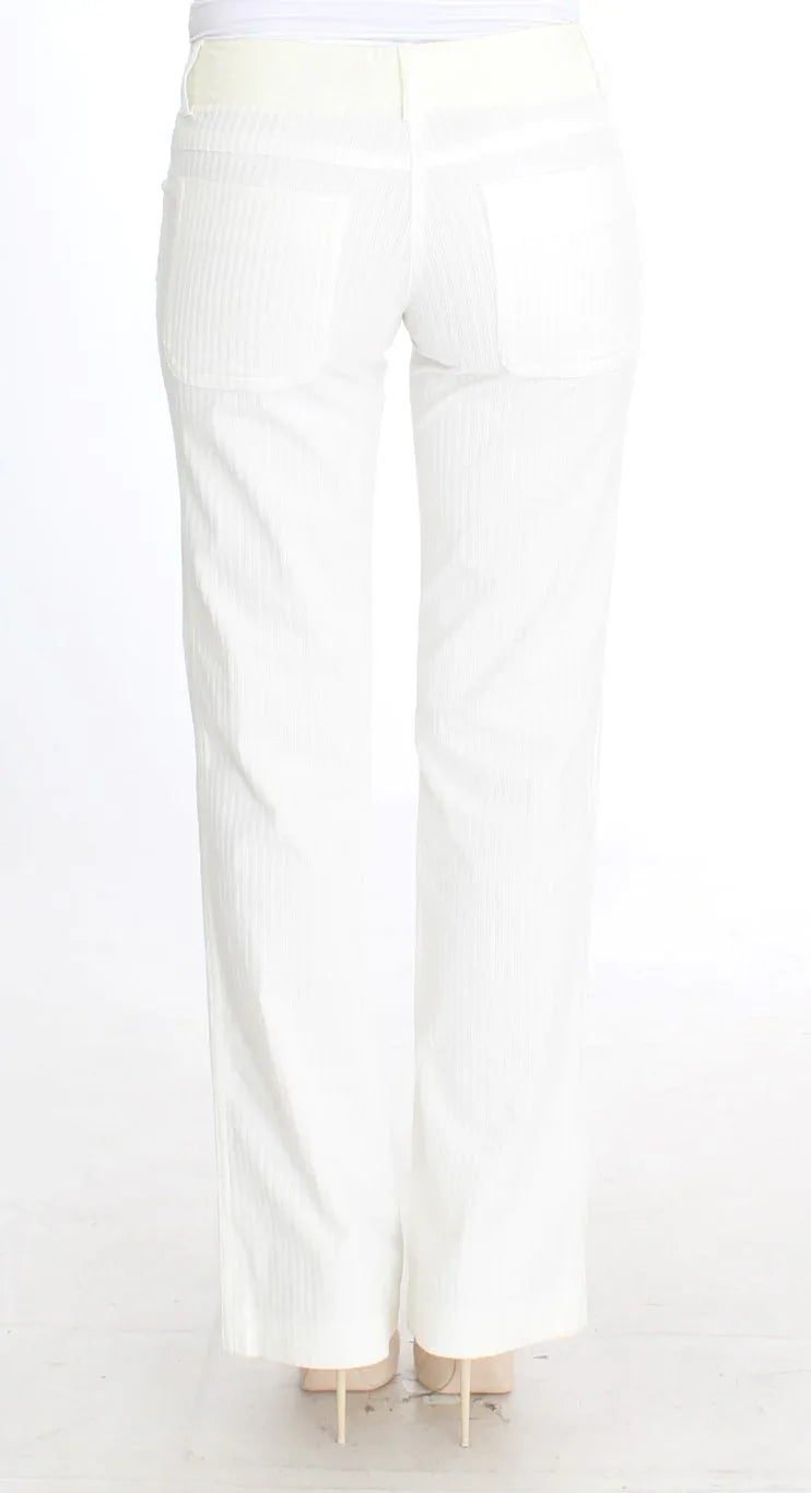Ermanno Scervino White Striped Straight Fit Pants - Zeiniez