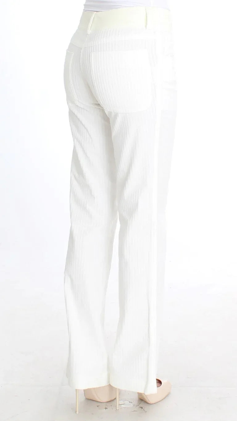 Ermanno Scervino White Striped Straight Fit Pants - Zeiniez