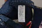 Dolce & Gabbana Blue Jeans Jacquard Majolica High Waist Pants - Zeiniez