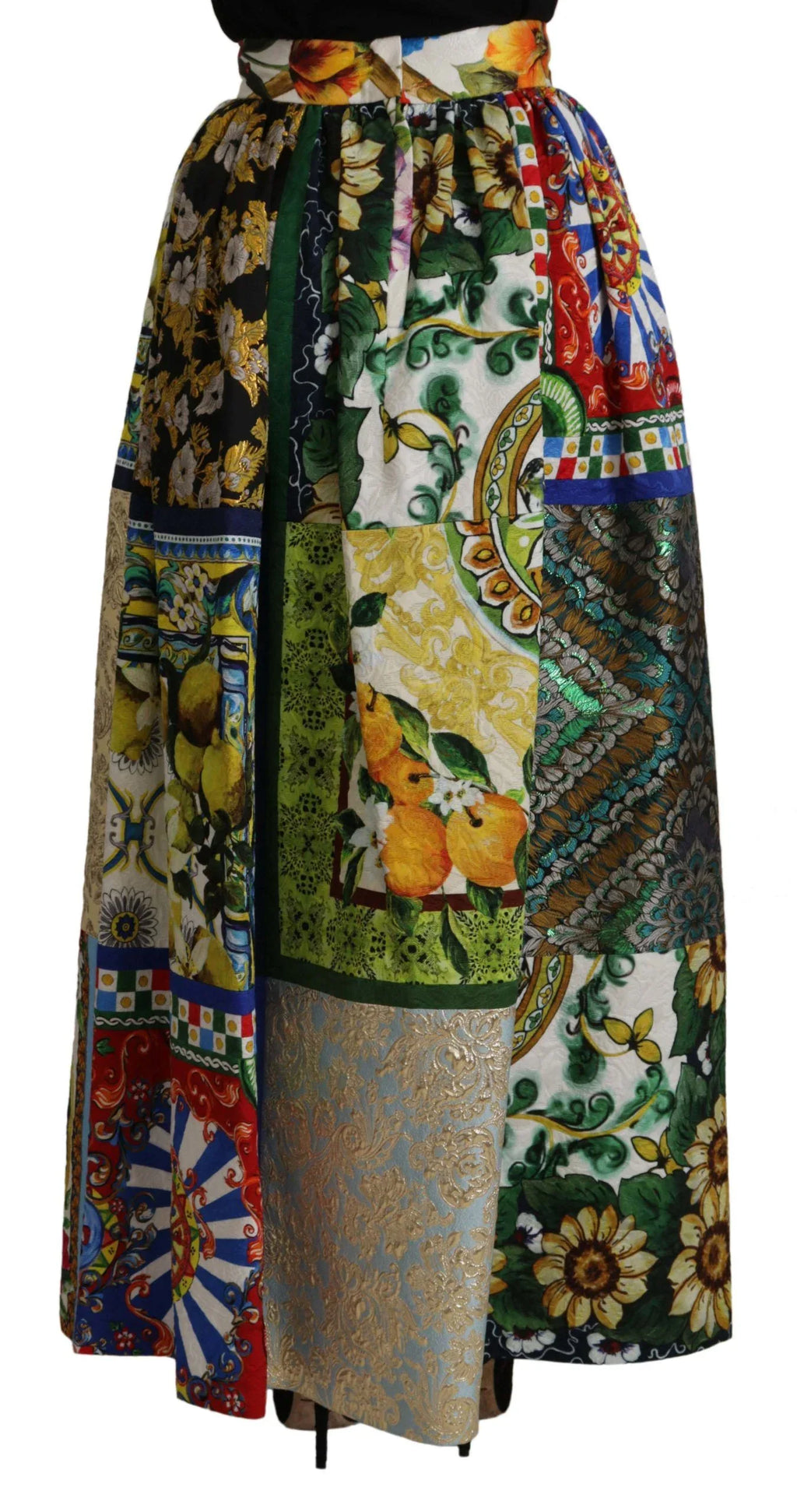Dolce & Gabbana Multicolor Patchwork Sicily Long Maxi Skirt - Zeiniez