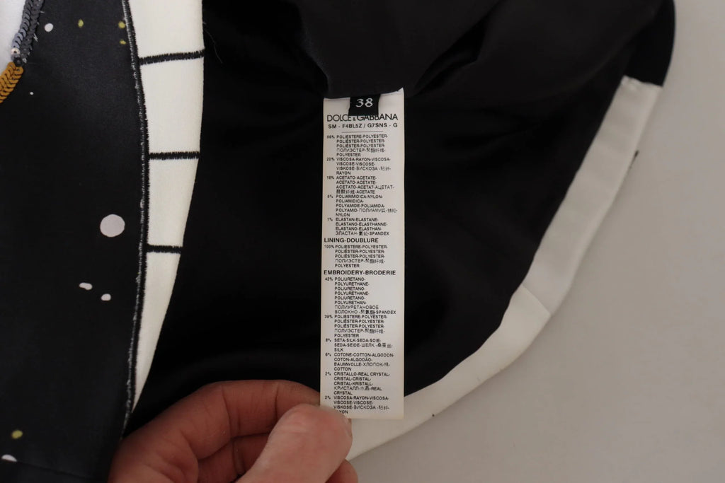 Dolce & Gabbana Black Love Clock Sequined Piano Skirt - Zeiniez