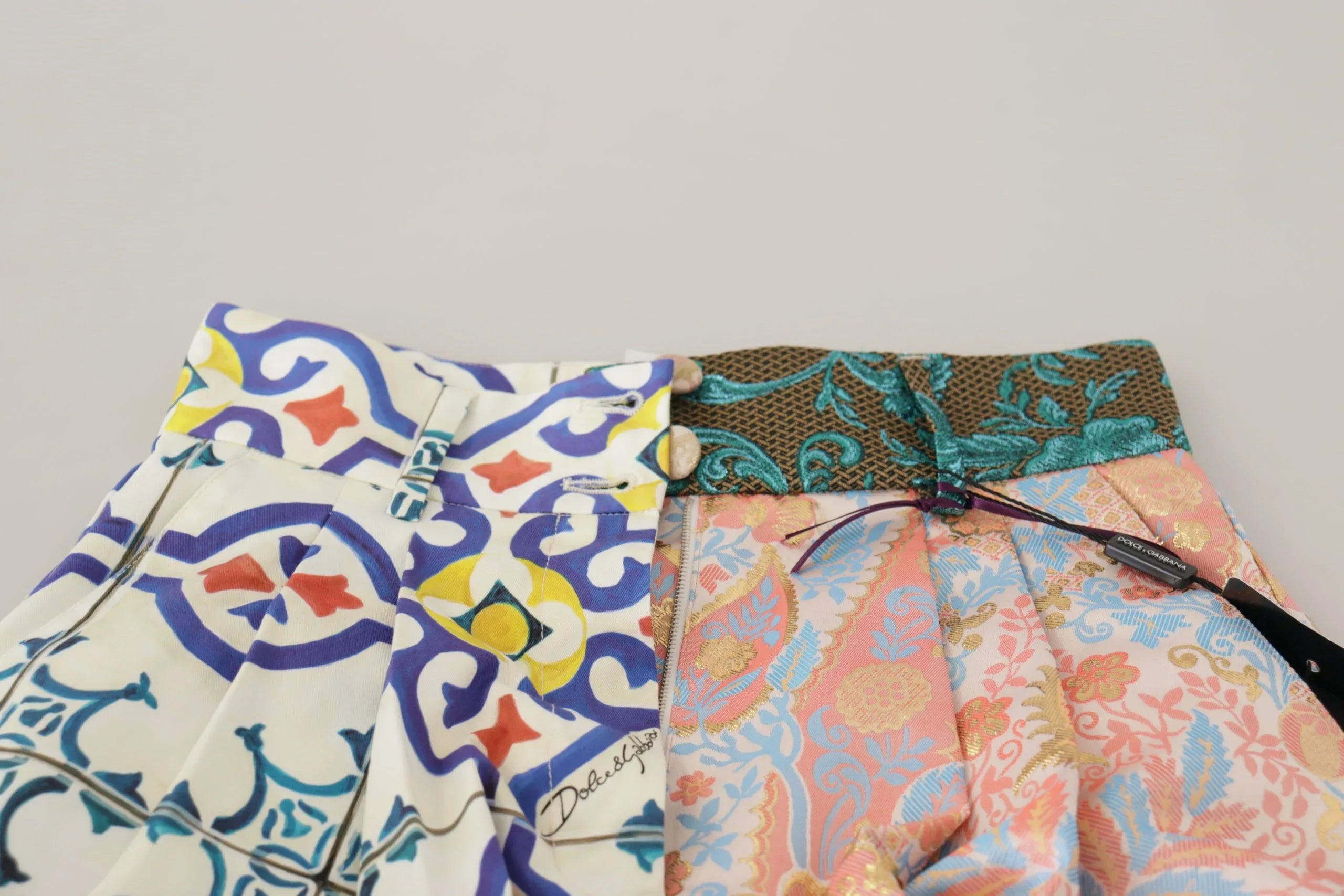 Dolce & Gabbana Multicolor High Waist Hot Pants Shorts - Zeiniez