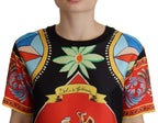 Dolce & Gabbana Multicolor Soldier Carretto Silk Top T-shirt - Zeiniez