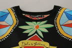 Dolce & Gabbana Multicolor Soldier Carretto Silk Top T-shirt - Zeiniez