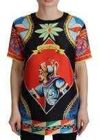 Dolce & Gabbana Multicolor Soldier Carretto Silk Top T-shirt - Zeiniez