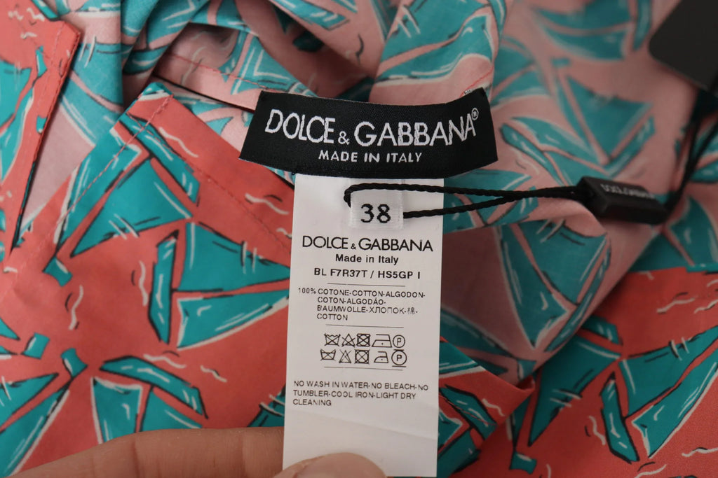 Dolce & Gabbana Pink Sail Boat Print Cotton T-shirt - Zeiniez