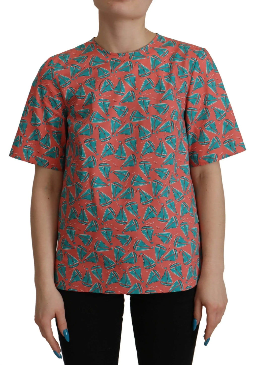 Dolce & Gabbana Pink Sail Boat Print Cotton T-shirt - Zeiniez