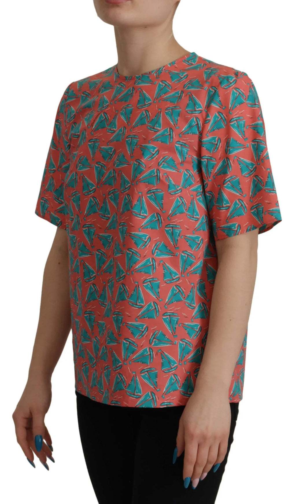 Dolce & Gabbana Pink Sail Boat Print Cotton T-shirt - Zeiniez