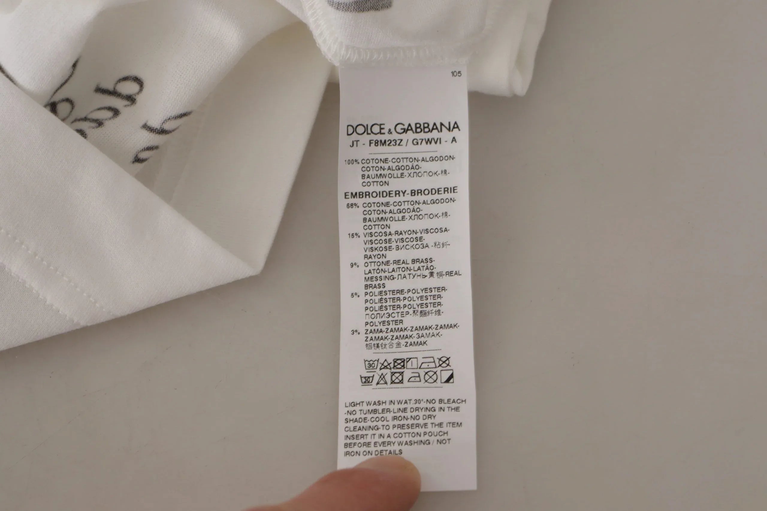 Dolce & Gabbana White Black Roses Crewneck Cotton T-shirt - Zeiniez