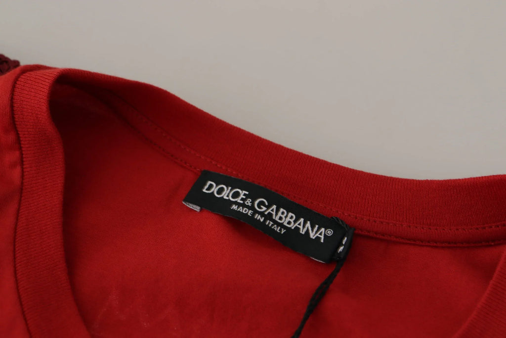 Dolce & Gabbana Red Amor Vincit Omnia Crewneck T-shirt - Zeiniez