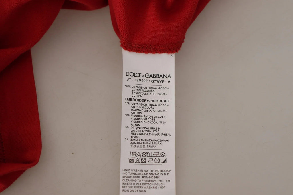 Dolce & Gabbana Red Amor Vincit Omnia Crewneck T-shirt - Zeiniez