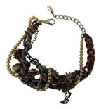 Dolce & Gabbana Gold Brass Sicily Floral Crystal Statement Necklace - Zeiniez