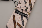 Dolce & Gabbana Pink Pen Dots Print 100% Silk Adjustable Neck Accessory Tie - Zeiniez