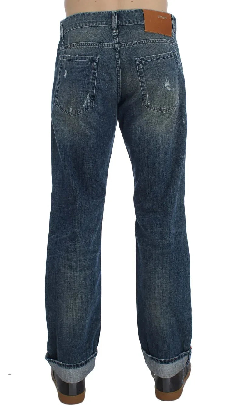 Acht Blue Wash Cotton Denim Regular Fit Jeans - Zeiniez