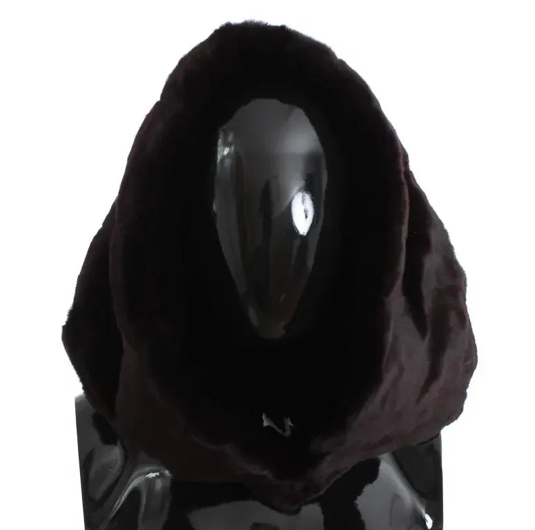 Dolce & Gabbana Purple Weasel Fur Crochet Hood Scarf Hat - Zeiniez