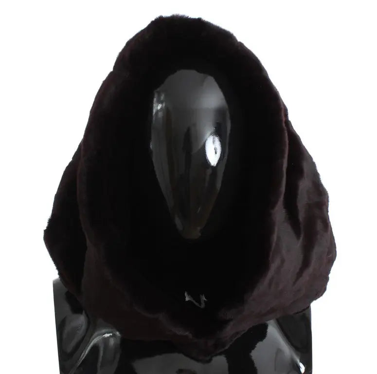 Dolce & Gabbana Purple Weasel Fur Crochet Hood Scarf Hat Dolce & Gabbana