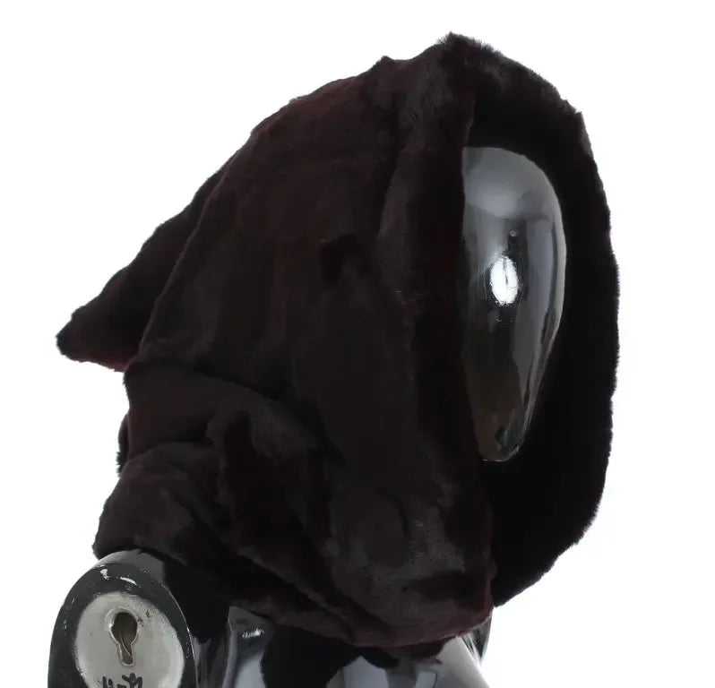 Dolce & Gabbana Purple Weasel Fur Crochet Hood Scarf Hat - Zeiniez