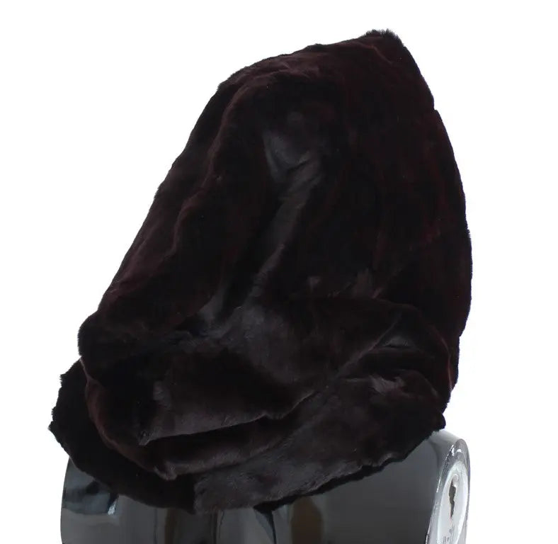 Dolce & Gabbana Purple Weasel Fur Crochet Hood Scarf Hat Dolce & Gabbana
