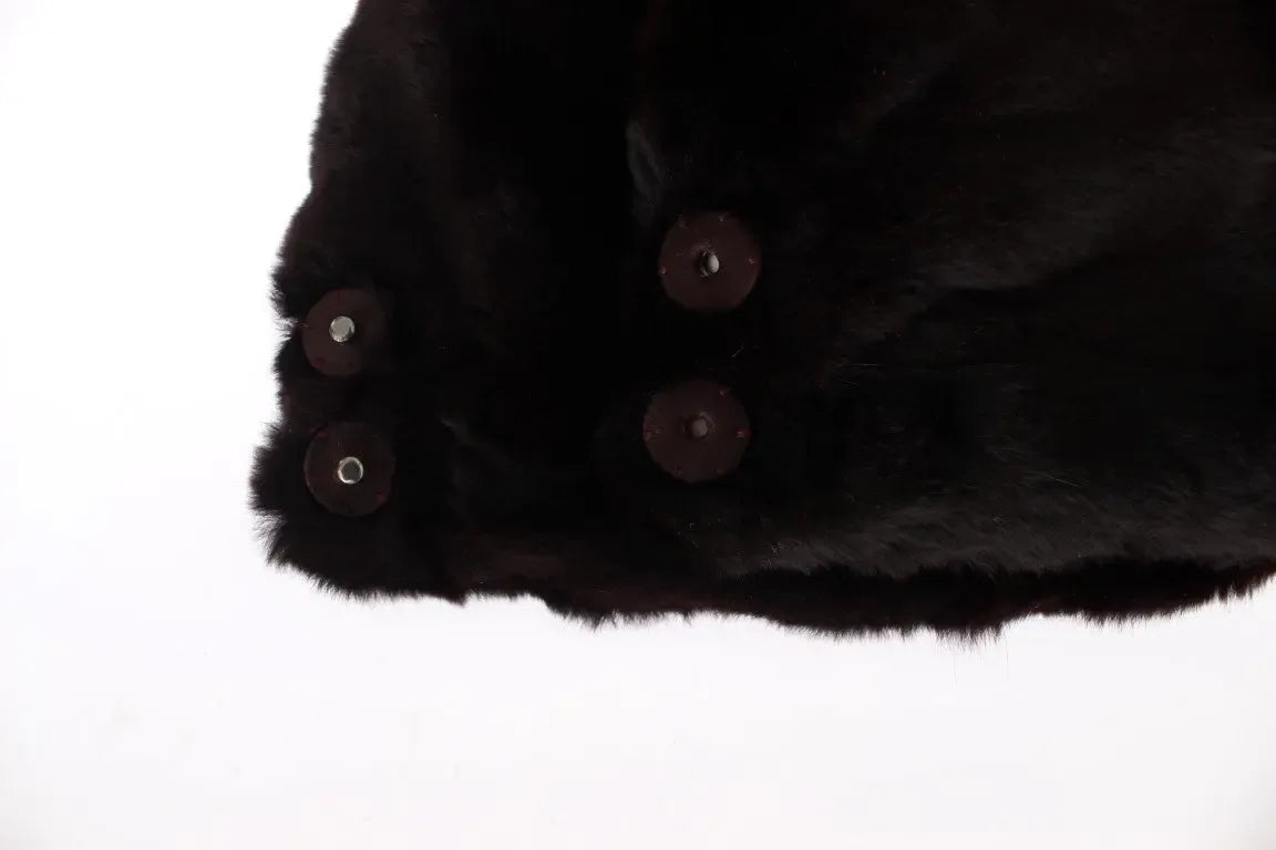 Dolce & Gabbana Purple Weasel Fur Crochet Hood Scarf Hat - Zeiniez