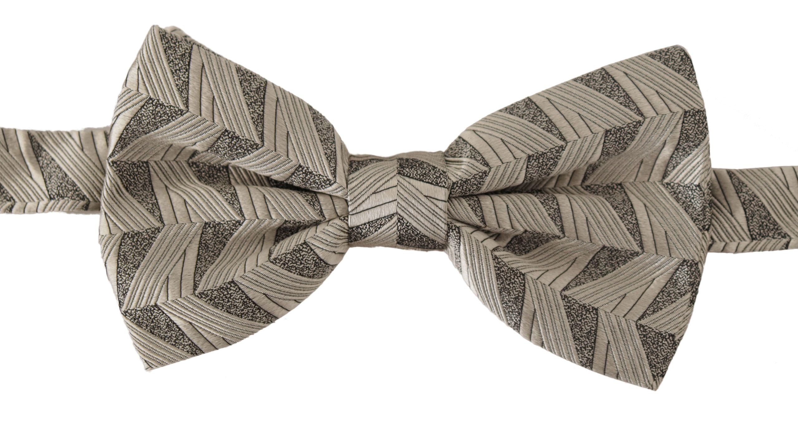 Dolce & Gabbana Gray 100% Silk Adjustable Neck Papillon Bow Tie - Zeiniez