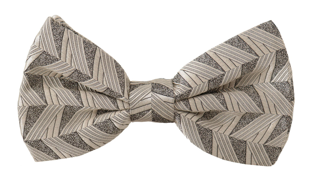 Dolce & Gabbana Gray 100% Silk Adjustable Neck Papillon Bow Tie - Zeiniez