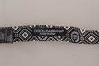 Dolce & Gabbana Black white 100% Silk Adjustable Neck Papillon Tie - Zeiniez