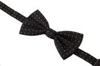Dolce & Gabbana Black White Polka Dot 100% Silk Neck Papillon Tie - Zeiniez