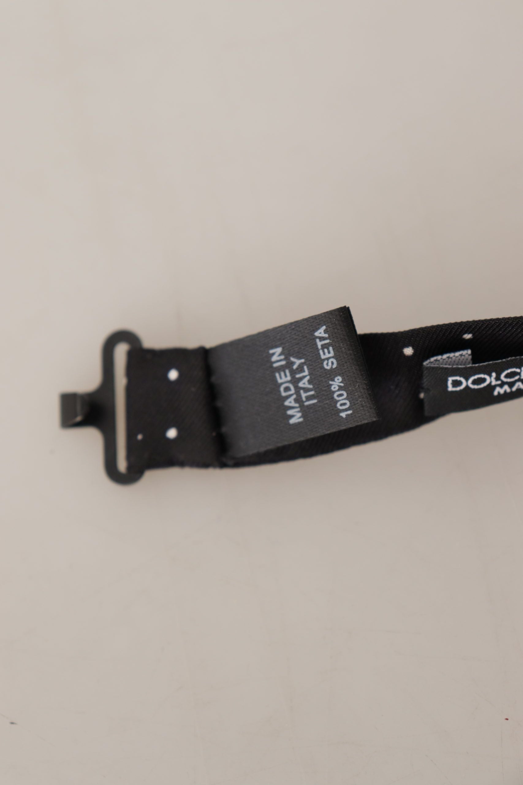 Dolce & Gabbana Black White Polka Dot 100% Silk Neck Papillon Tie - Zeiniez