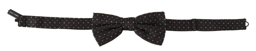 Dolce & Gabbana Gray Polka Dot 100% Silk Neck Papillon Tie - Zeiniez