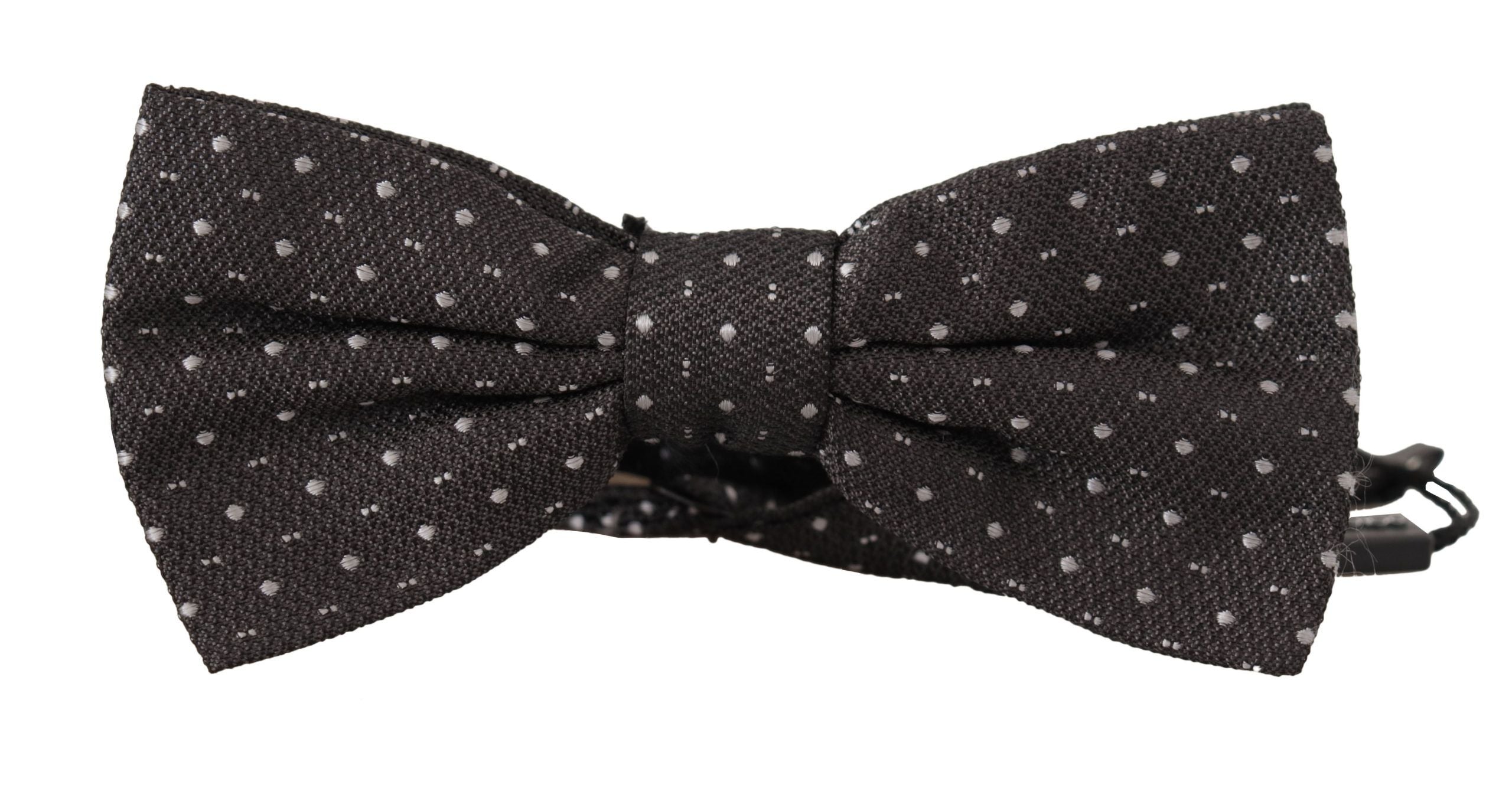 Dolce & Gabbana Gray Polka Dot 100% Silk Neck Papillon Tie - Zeiniez